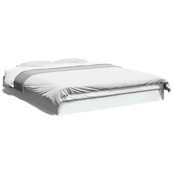 Gossi cadru de pat, alb, 160x200 cm, lemn prelucrat