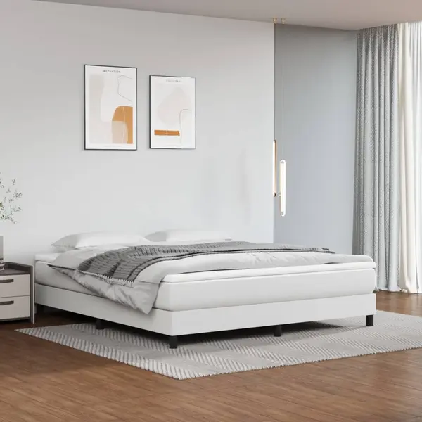 Gossi cadru de pat, alb, 160x200 cm, piele ecologica