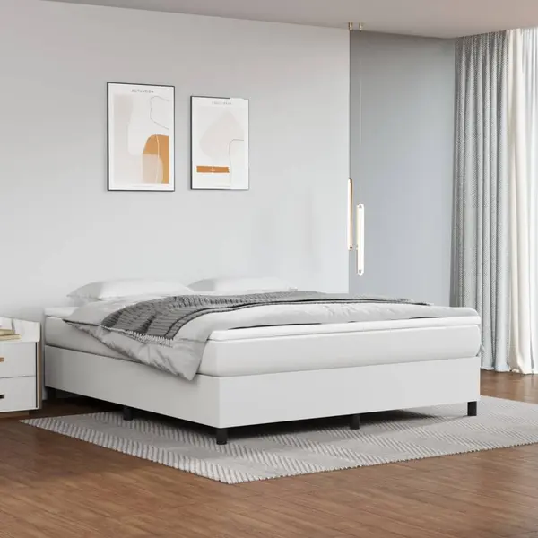 Gossi cadru de pat, alb, 160x200 cm, piele ecologica