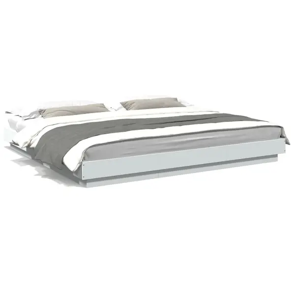 Gossi cadru de pat alb 180x200 cm din lemn prelucrat