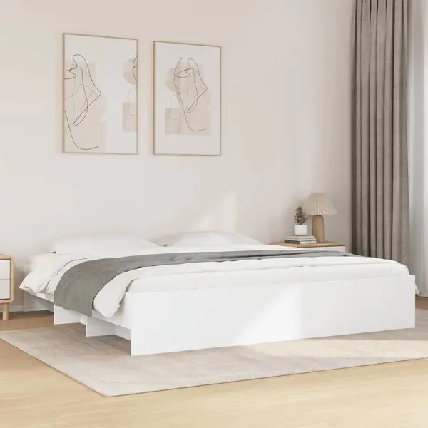 Gossi cadru de pat alb 180x200 cm din lemn prelucrat