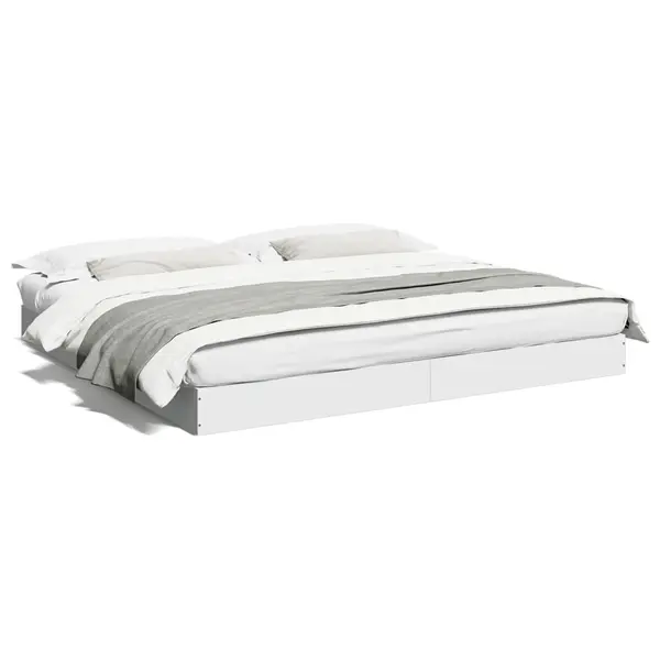 Gossi cadru de pat alb 180x200 cm din lemn prelucrat