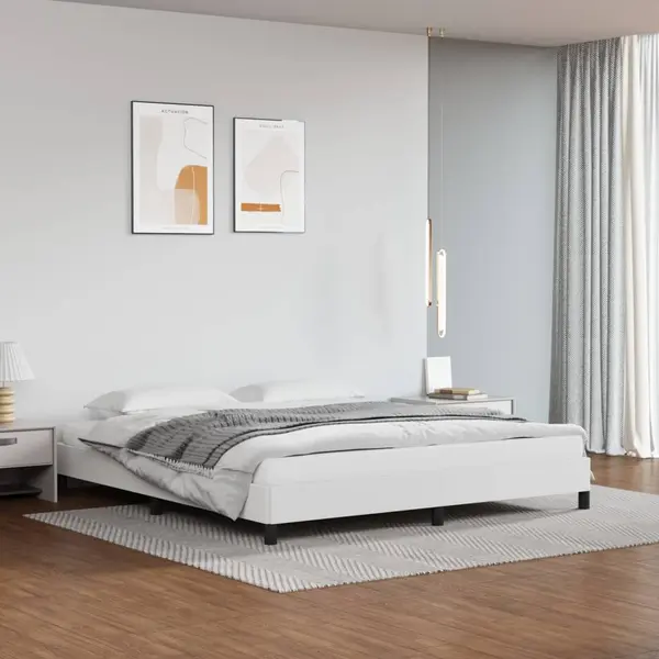 Gossi cadru de pat, alb, 180x200 cm, piele ecologica