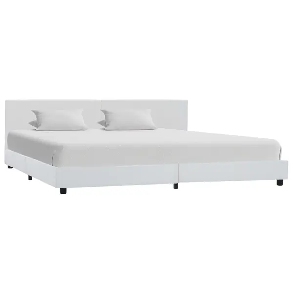 Gossi cadru de pat, alb, 180x200 cm, piele ecologica