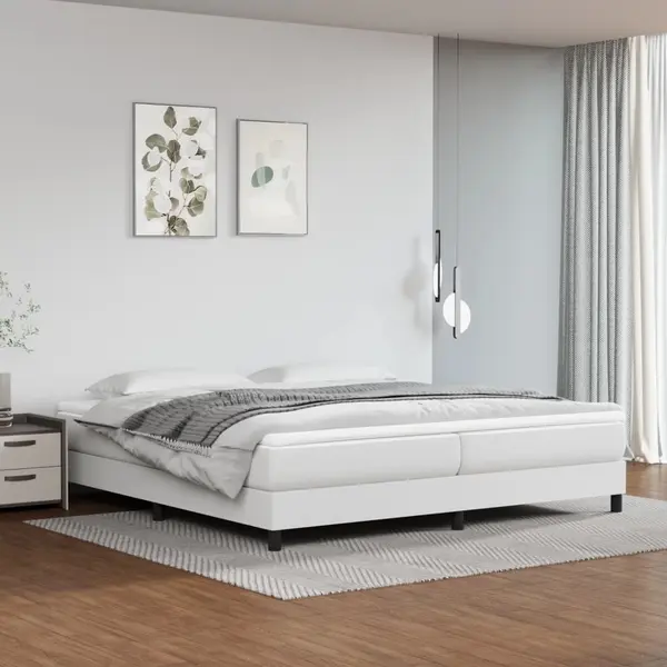 Gossi cadru de pat, alb, 200x200 cm, piele ecologica