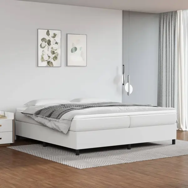 Gossi cadru de pat, alb, 200x200 cm, piele ecologica