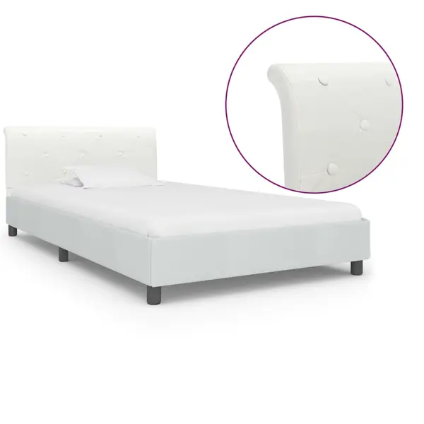Gossi cadru de pat, alb, 90 x 200 cm, piele ecologica