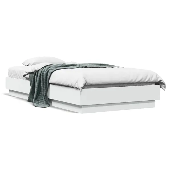 Gossi cadru de pat, alb, 90x190 cm, lemn prelucrat