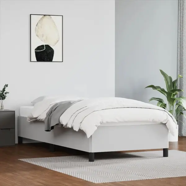 Gossi cadru de pat, alb, 90x190 cm, piele ecologica