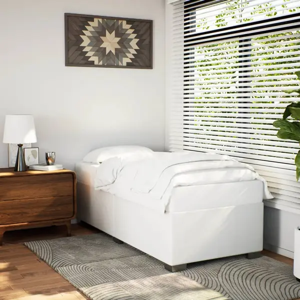 Gossi cadru de pat, alb, 90x190 cm, piele ecologica