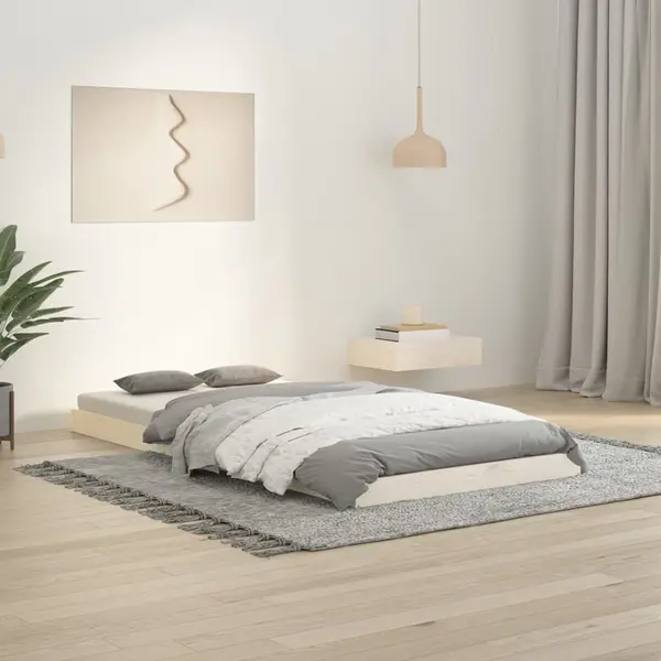 Gossi cadru de pat, alb, 90x190 cm, single, lemn masiv de pin