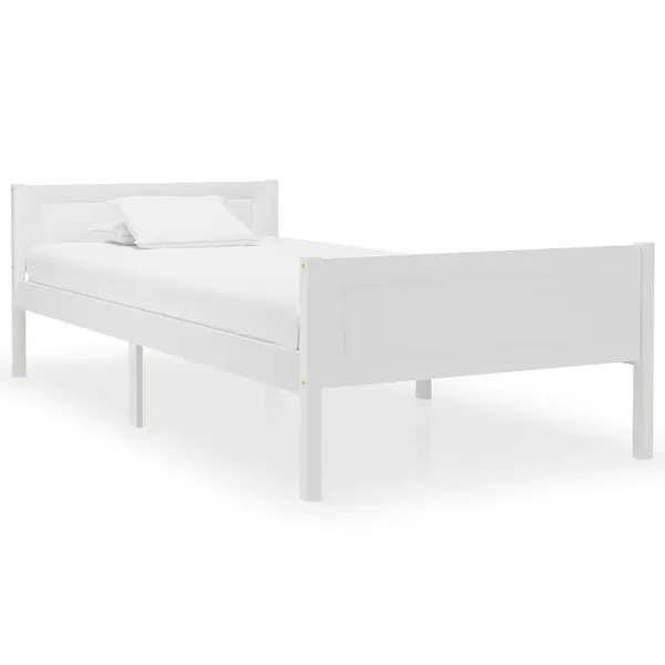 Gossi cadru de pat, alb, 90x200 cm, lemn masiv de pin