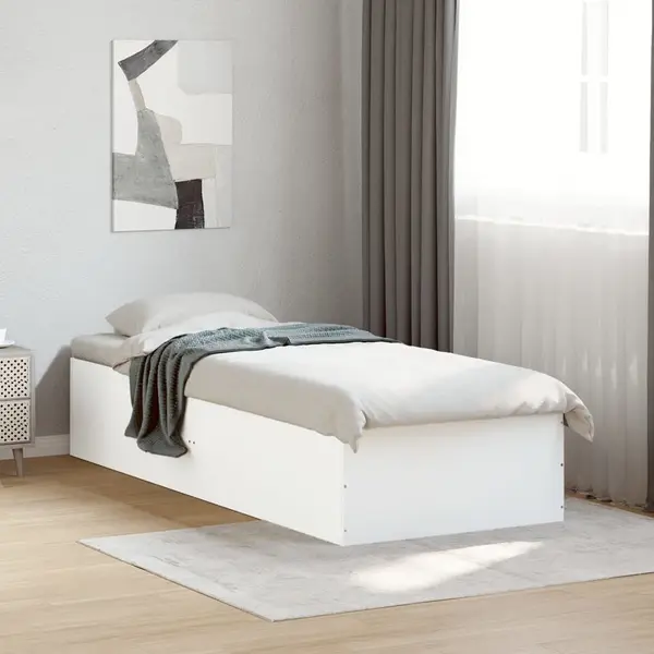 Gossi cadru de pat, alb, 90x200 cm, lemn prelucrat