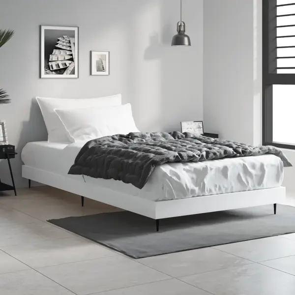 Gossi cadru de pat, alb, 90x200 cm, lemn prelucrat