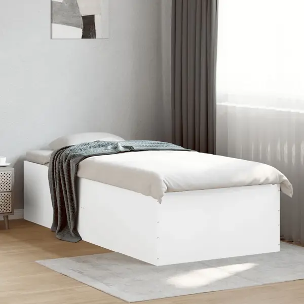 Gossi cadru de pat, alb, 90x200 cm, lemn prelucrat