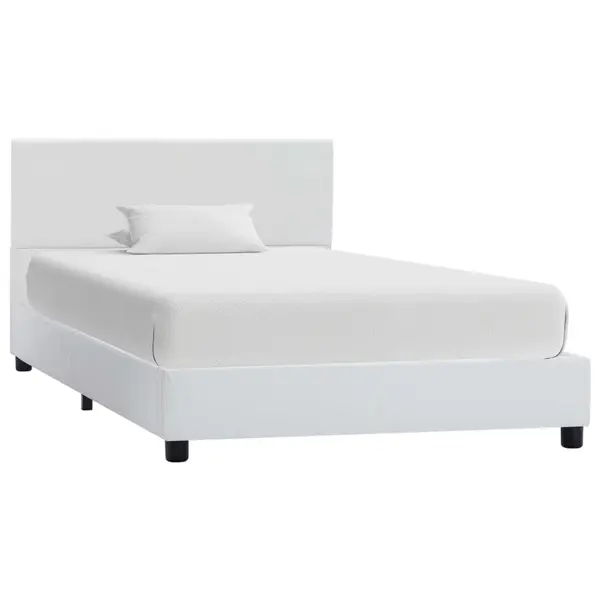 Gossi cadru de pat, alb, 90x200 cm, piele ecologica