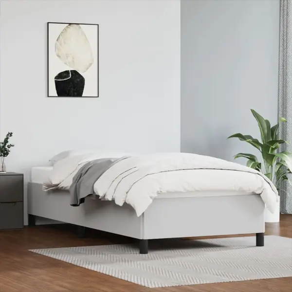 Gossi cadru de pat, alb, 90x200 cm, piele ecologica