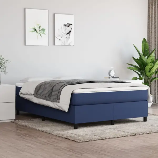 Gossi cadru de pat, albastru, 140 x 200 cm, material textil