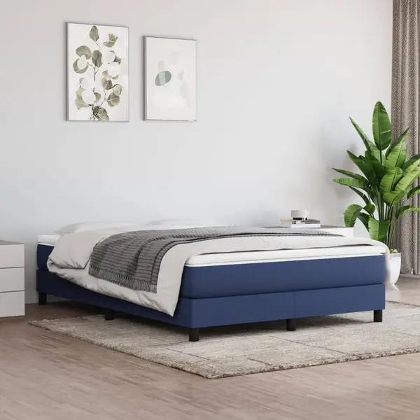 Gossi cadru de pat, albastru, 140x190 cm, material textil