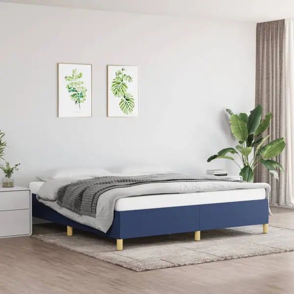 Gossi cadru de pat, albastru, 160 x 200 cm, material textil