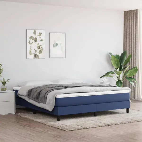 Gossi cadru de pat, albastru, 160 x 200 cm, material textil