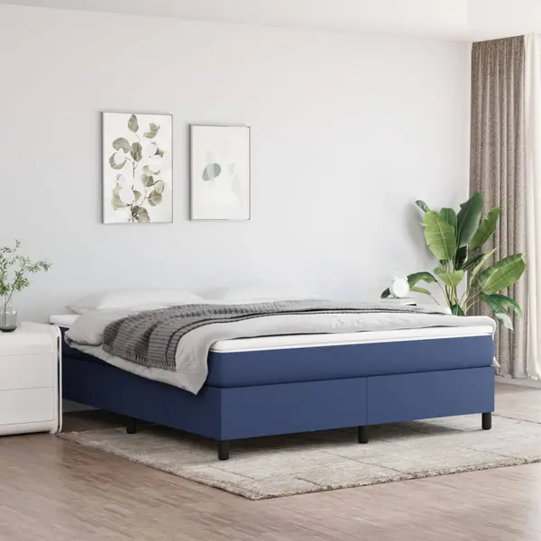 Gossi cadru de pat, albastru, 180 x 200 cm, material textil