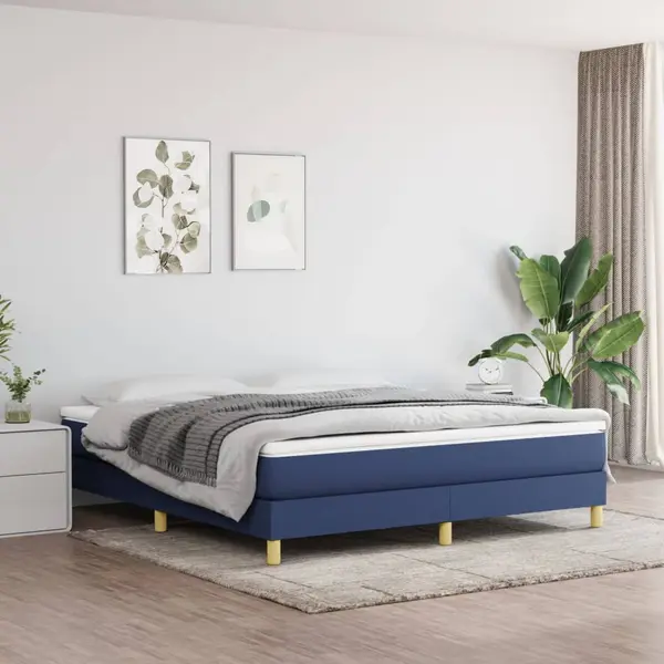 Gossi cadru de pat, albastru, 180 x 200 cm, material textil