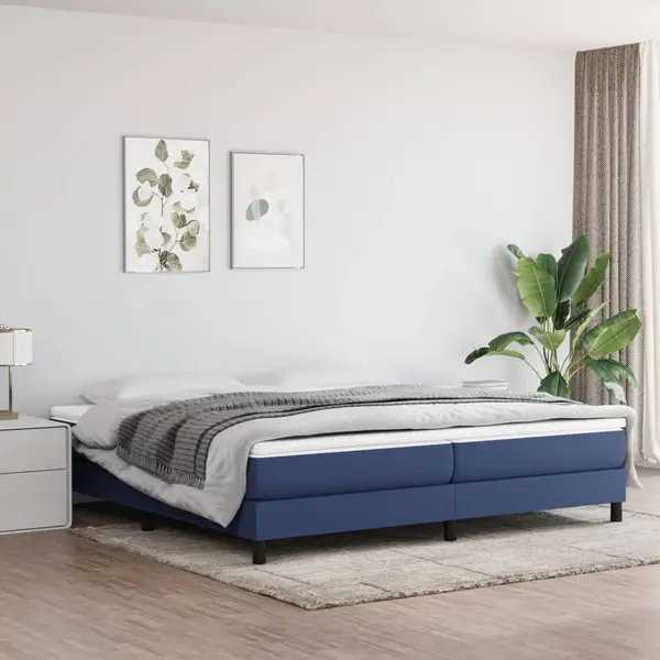 Gossi cadru de pat, albastru, 200x200 cm, material textil
