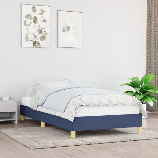 Gossi cadru de pat, albastru, 90 x 200 cm, material textil