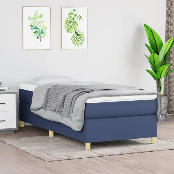 Gossi cadru de pat, albastru, 90 x 200 cm, material textil