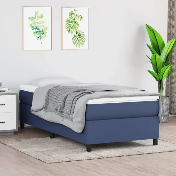 Gossi cadru de pat, albastru, 90x190 cm, material textil