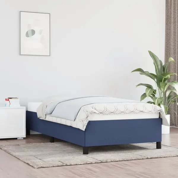 Gossi cadru de pat, albastru, 90x190 cm, material textil