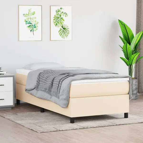 Gossi cadru de pat box spring, crem, 100x200 cm, textil
