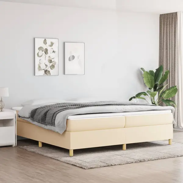 Gossi cadru de pat box spring, crem, 200x200 cm, textil