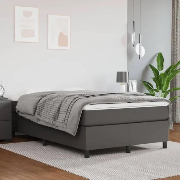 Gossi cadru de pat box spring, gri, 120x200 cm, piele ecologica