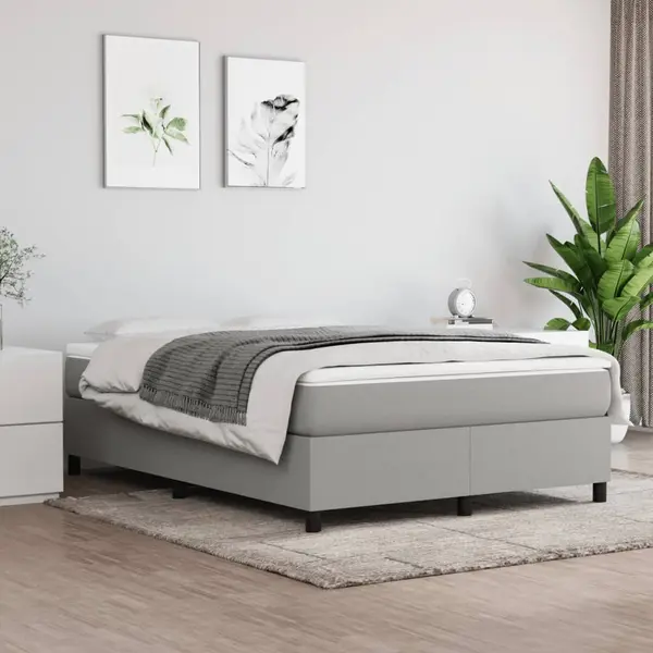 Gossi cadru de pat box spring, gri deschis, 140x200 cm, textil