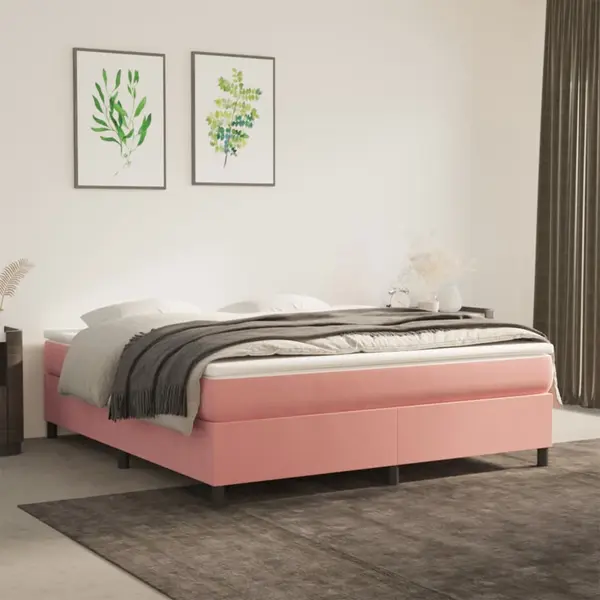 Gossi cadru de pat box spring, roz, 180x200 cm, catifea