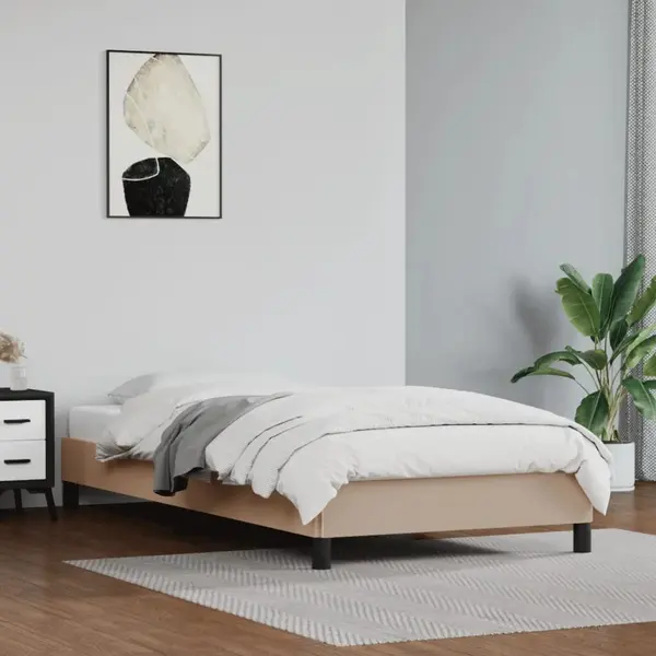 Gossi cadru de pat, cappuccino, 100x200 cm, piele ecologica