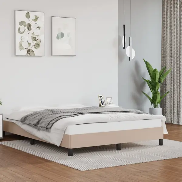 Gossi cadru de pat, cappuccino, 140x200 cm, piele ecologica