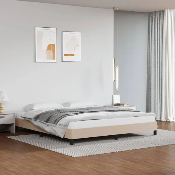 Gossi cadru de pat, cappuccino, 160x200 cm, piele ecologica