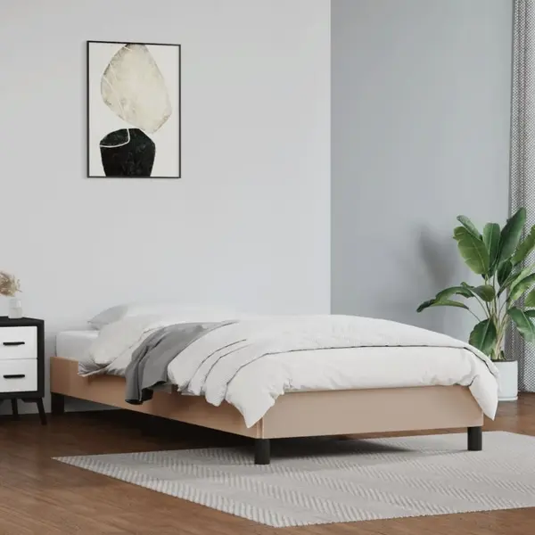 Gossi cadru de pat, cappuccino, 80x200 cm, piele ecologica