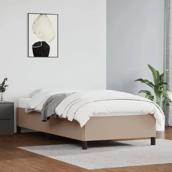 Gossi cadru de pat, cappuccino, 90x190 cm, piele ecologica