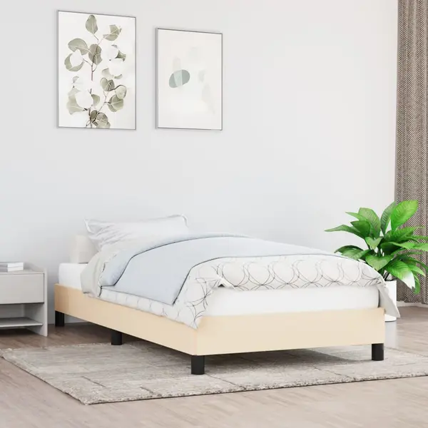 Gossi cadru de pat, crem, 100 x 200 cm, material textil