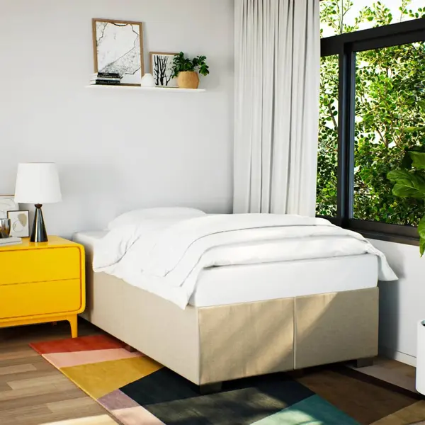 Gossi cadru de pat, crem, 120x190 cm, material textil