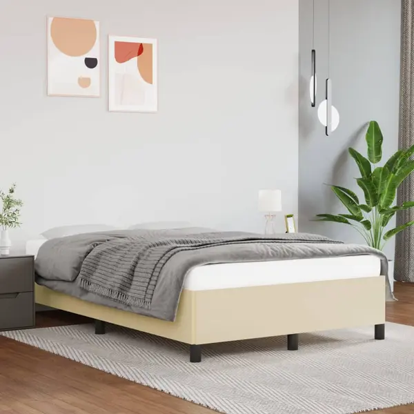 Gossi cadru de pat, crem, 120x200 cm, piele ecologica