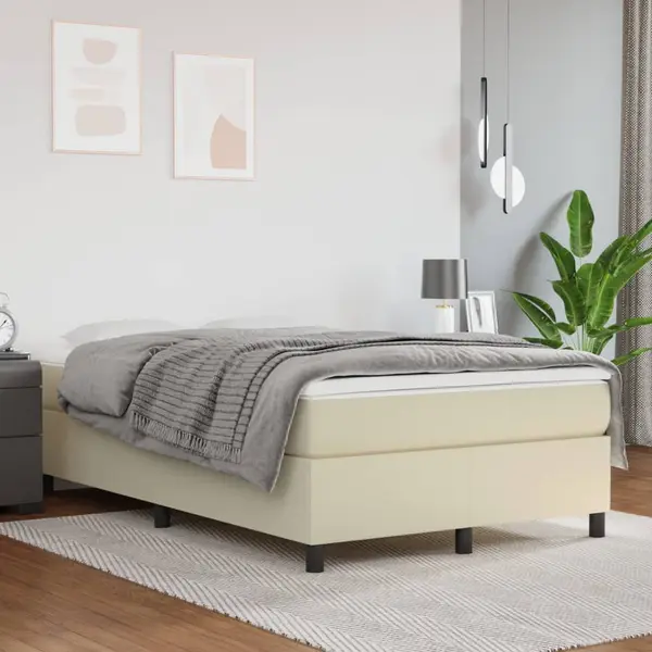 Gossi cadru de pat, crem, 120x200 cm, piele ecologica