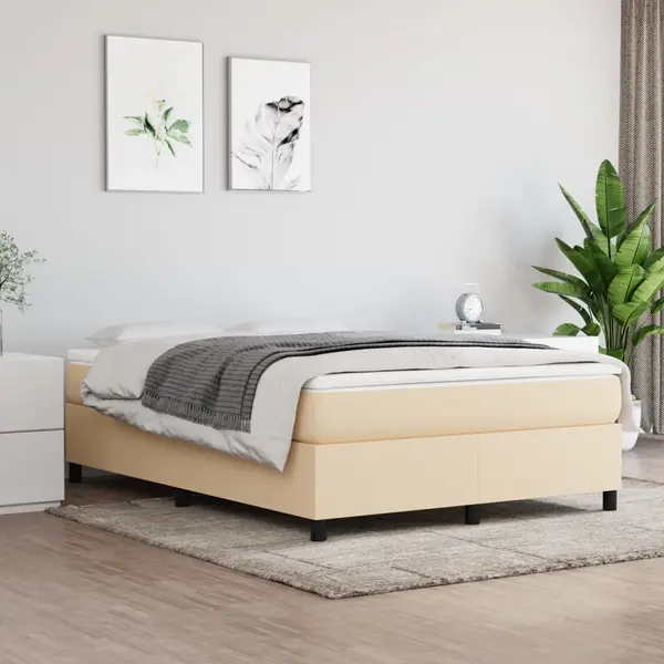 Gossi cadru de pat, crem, 140 x 200 cm, material textil