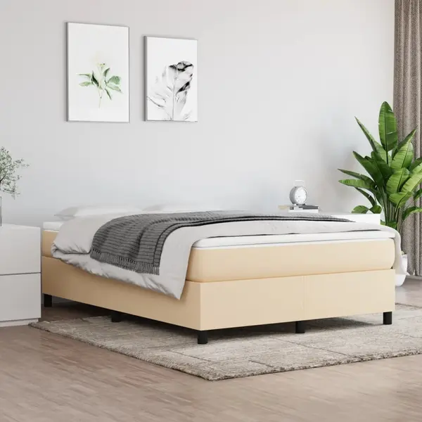 Gossi cadru de pat, crem, 140x190 cm, material textil