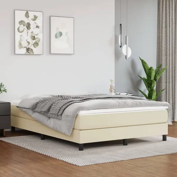 Gossi cadru de pat, crem, 140x200 cm, piele ecologica