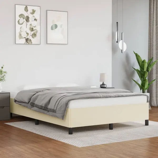 Gossi cadru de pat, crem, 140x200 cm, piele ecologica
